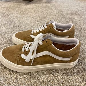Brand New Vans Pig Suede Old Skool Tobacco Brown Sneakers